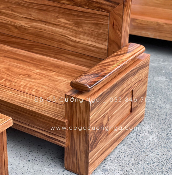  Bộ Ghế Sofa Gỗ Hương Xám Góc L Tay Trứng 2m3x2m