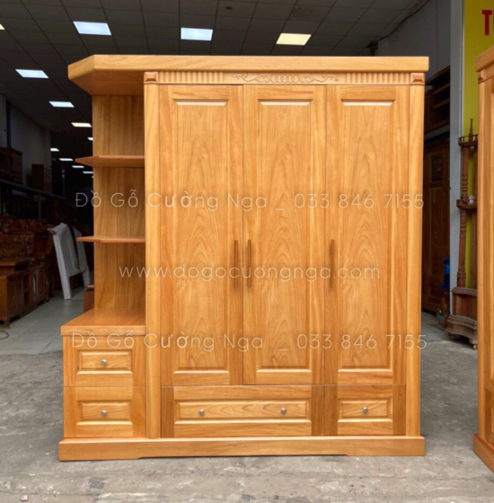 Tủ quần áo gỗ gõ đỏ 1m9 - vế phải 