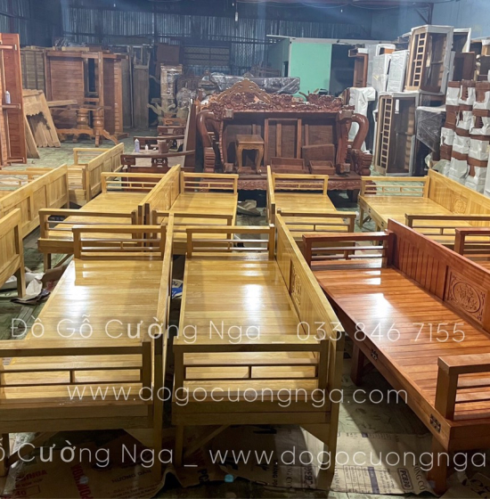 Giường gấp gỗ sồi màu tự nhiên 