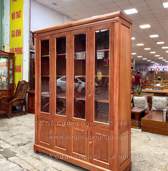 Tủ Sách Gỗ Xoan Đào 1m6 Cao Cấp Đẹp 