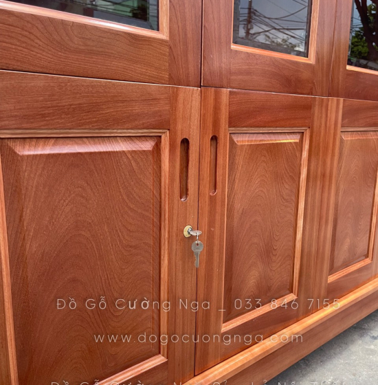 Tủ Sách Gỗ Xoan Đào 1m6 Cao Cấp Đẹp 