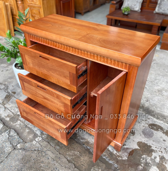 Tủ ngăn kéo gỗ xoan đào 1m2 - tủ đựng quần áo em bé hiện đại 