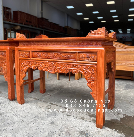 Bàn Thờ Gia Tiên Gỗ Hương Đá Cao Cấp Trạm Sen Bền Đẹp 