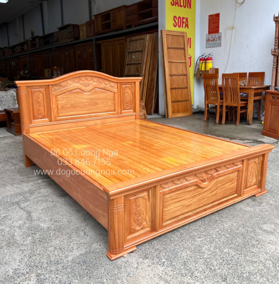 Giường gỗ đinh hương vạt phản - mẫu nữ hoàng 
