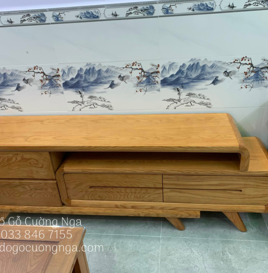Kệ Tivi Gỗ Sồi Nga Thông Minh Giá Rẻ KG 037