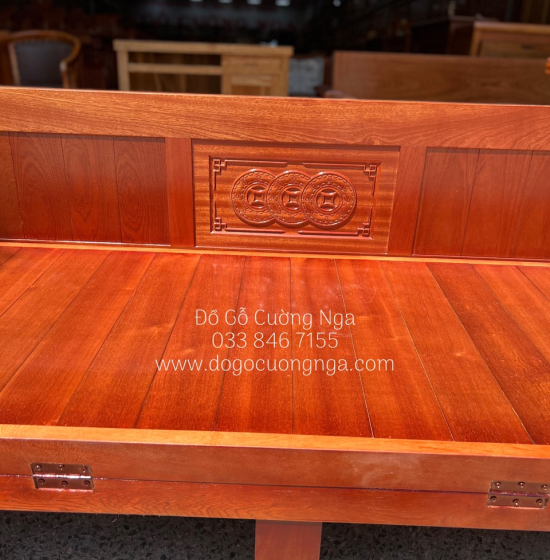 Giường gấp gỗ - ghế giường gỗ xoan đào 1m2x1m9 