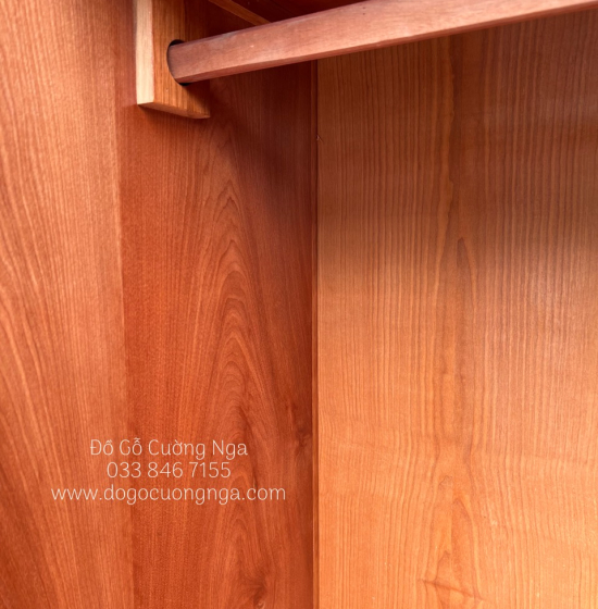 Tủ áo cửa lùa gỗ xoan đào 1m6 hiện đại 