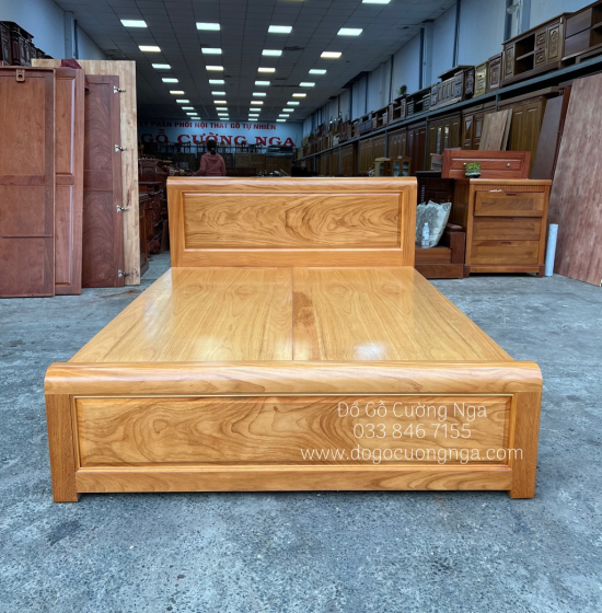 Giường Ngủ Gỗ Gõ Đỏ Mẫu Bắt Chỉ - 2 Ngăn Kéo Hiện Đại 
