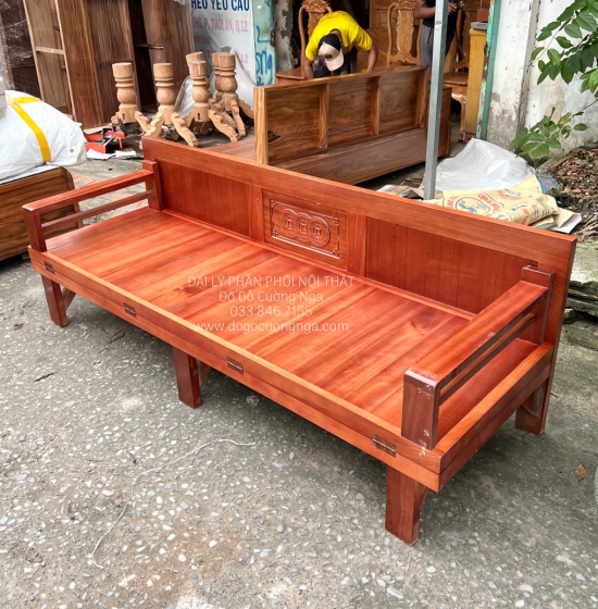 Giường gấp gỗ - ghế giường gỗ xoan đào 1m2x1m9 