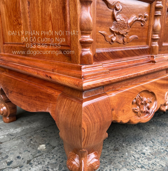Tủ Thờ Gỗ Hương Đá Cao Cấp 1m53 Trạm Tam Đa TT 12.2