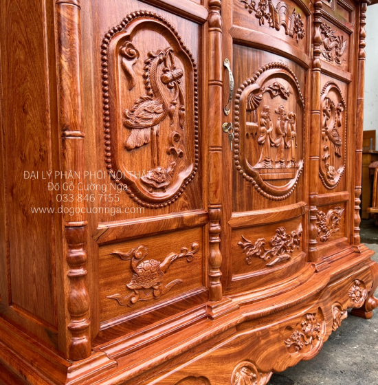 Tủ Thờ Gỗ Hương Đá Cao Cấp 1m53 Trạm Tam Đa TT 12.2