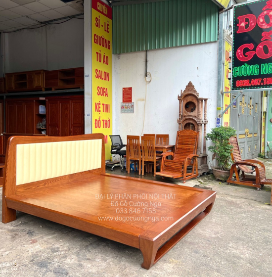Giường Ngủ Gỗ Sồi Nga Kiểu Nhật Chân Quỳ Đẹp Hiện Đại 