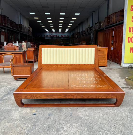 Giường Ngủ Gỗ Sồi Nga Kiểu Nhật Chân Quỳ Đẹp Hiện Đại 