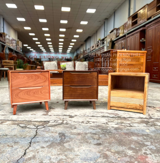 Tủ Táp Đầu Giường Gỗ Xoan Đào Hiện Đại Kiểu Hàn Quốc 