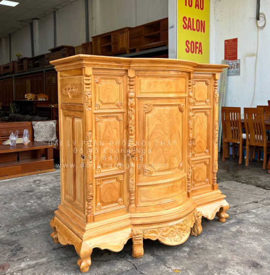 Tủ Thờ Gỗ Gõ Đỏ Cao Cấp 1m75 Bụng Phệ TT 12.3