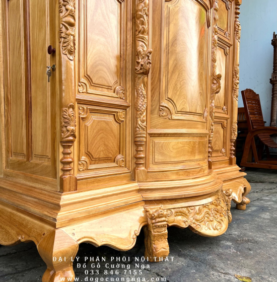 Tủ Thờ Gỗ Gõ Đỏ Cao Cấp 1m75 Bụng Phệ TT 12.3