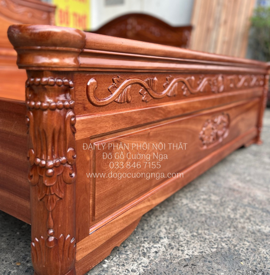 Giường Ngủ Gỗ Xoan Đào Vạt Phản Đẹp Sang Trọng 