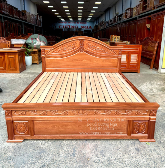 Giường Ngủ Gỗ Xoan Đào Tân Cổ Đẹp Giá Rẻ - Vạt Lan 