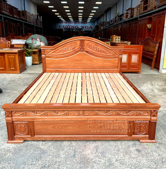Giường Ngủ Gỗ Xoan Đào Tân Cổ Đẹp Giá Rẻ - Vạt Lan 