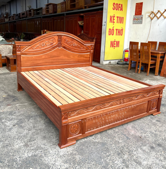 Giường Ngủ Gỗ Xoan Đào Tân Cổ Đẹp Giá Rẻ - Vạt Lan 