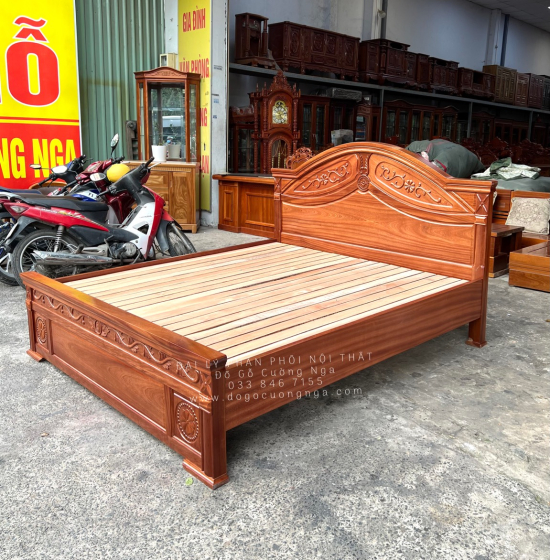 Giường Ngủ Gỗ Xoan Đào Tân Cổ Đẹp Giá Rẻ - Vạt Lan 