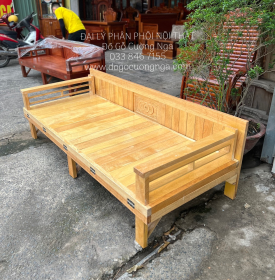 Giường gấp gỗ sồi màu tự nhiên 