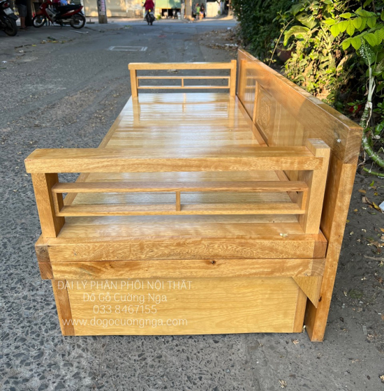 Giường Gấp Gỗ Sồi 1m6x1m Ngăn Kéo Đa Năng Giá Rẻ 