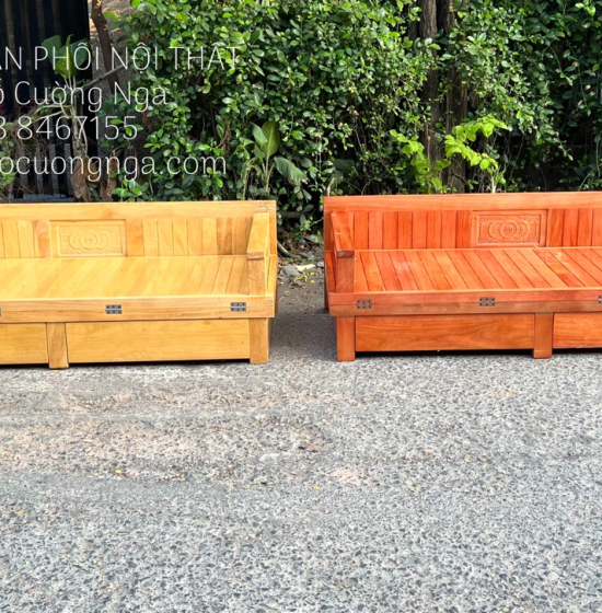 Giường Gấp Gỗ Sồi 2 Ngăn Kéo 1m6x2m - Màu Xoan Giá Rẻ 