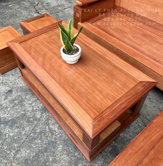 Sofa Gỗ Đinh Hương Góc L Hiện Đại 2m1x1m6 