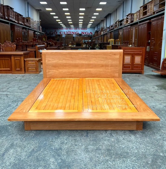 Giường Ngủ Gỗ Đinh Hương Kiểu Nhật Vai Hè Hiện Đại Vạt Phản 