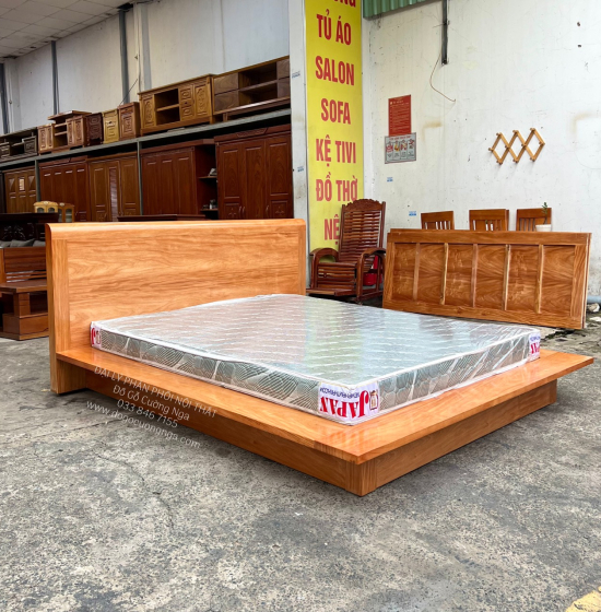 Giường Ngủ Gỗ Đinh Hương Kiểu Nhật Vai Hè Hiện Đại Vạt Phản 