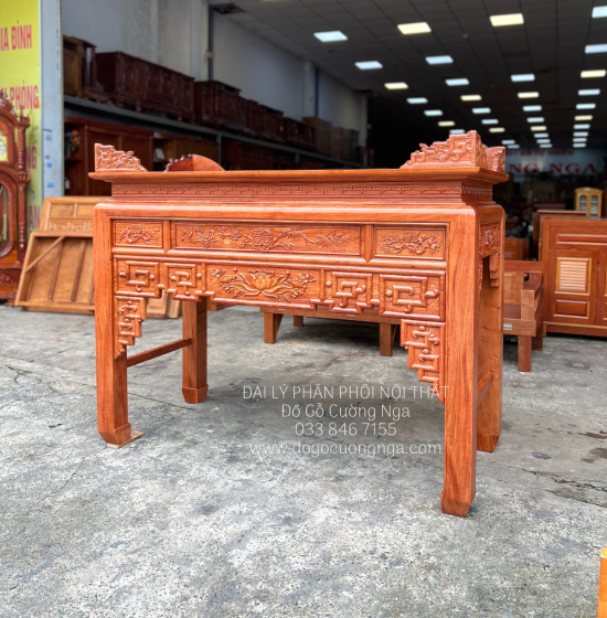 Bàn Thờ Gia Tiên Gỗ Hương Đá Cao Cấp Trạm Sen Bền Đẹp 