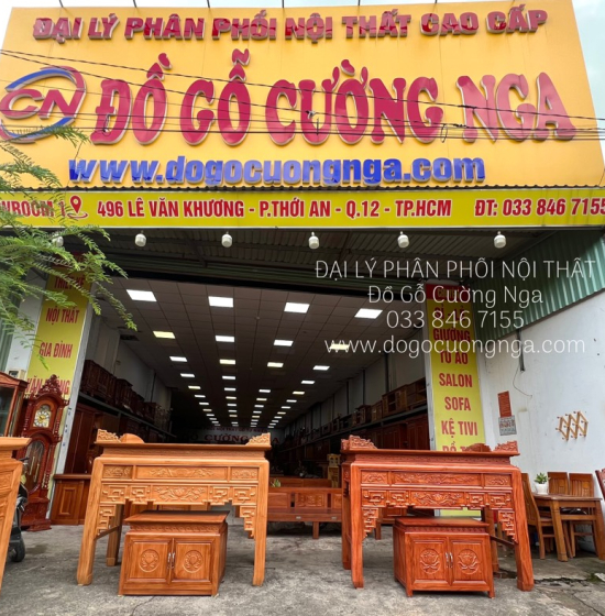 Bàn Thờ Gia Tiên Gỗ Hương Đá Cao Cấp Trạm Sen Bền Đẹp 