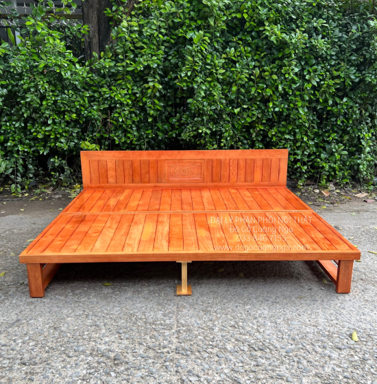 Giường Gấp Gỗ Sồi 2 Ngăn Kéo 1m6x2m - Màu Xoan Giá Rẻ 