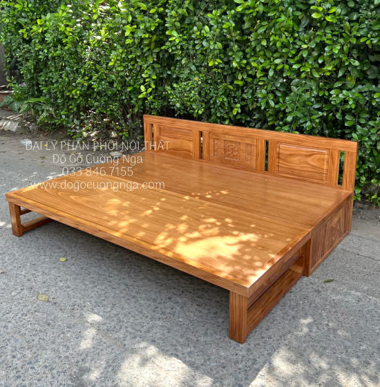 Giường Gấp Gỗ Hương Xám 2 Ngăn Kéo Bản Lề Âm Cao Cấp 