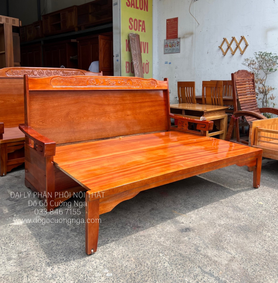 Trường kỷ gỗ xoan đào cao cấp 1m4x2m 