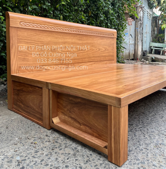 Giường Gấp Đa Năng Gỗ Hương Xám 2 Ngăn Kéo Kèm Bàn Trà Đôn Ngồi 