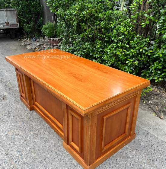 Bàn Làm Việc Giám Đốc Gỗ Gõ Đỏ 1m6 Cao Cấp - Mẫu Bắt Chỉ 