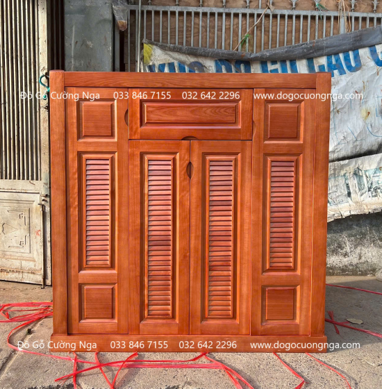 Tủ Giày 1m2 Gỗ Xoan Đào Thiết Kế Theo Yêu Cầu 