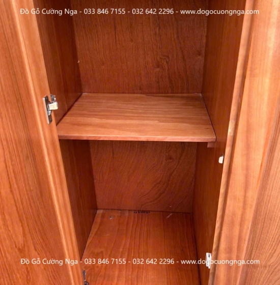 Tủ Quần Áo Gỗ Xoan Đào 3 Cánh Trơn Thiết Kế 2 Buồng 