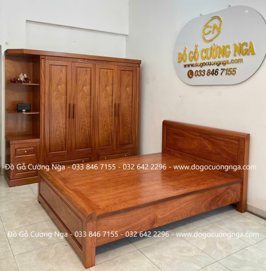 Tủ quần áo gỗ hương đá hiện đại 2m33 - vế phải 