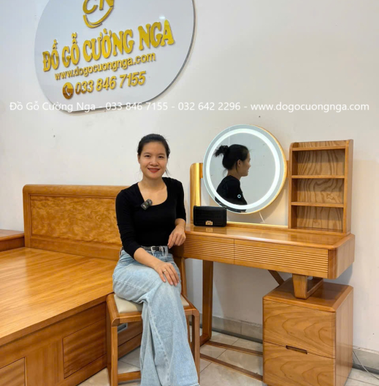 Combo Nội Thất Phòng Ngủ Gỗ Gõ Đỏ Cao Cấp 4 Chi Tiết Đẹp Mắt